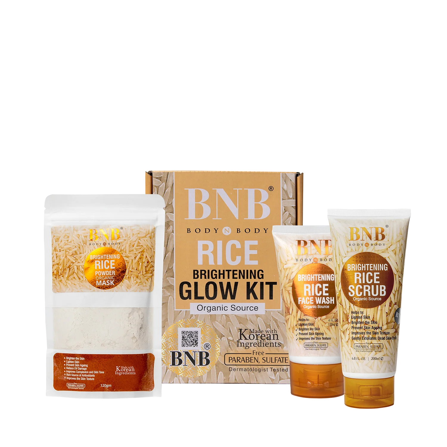 Rice Extract Brightening Glow Facial Kit 3-in-1